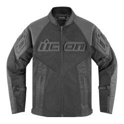 GARAJJ Icon Mesh AF LTHR Korumalı File Motosiklet Montu Siyah / Siyah - 1