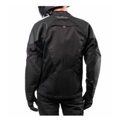 GARAJJ Icon Mesh AF LTHR Korumalı File Motosiklet Montu Siyah / Siyah - 3