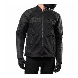 GARAJJ Icon Mesh AF LTHR Korumalı File Motosiklet Montu Siyah / Siyah - 4