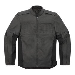 Icon Motorhead 3 Korumalı Deri Motosiklet Montu Siyah - ICON