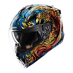Icon Treshold Burn Birdie Burn Çene Açılır Motosiklet Kaskı Mavi / Siyah - ICON