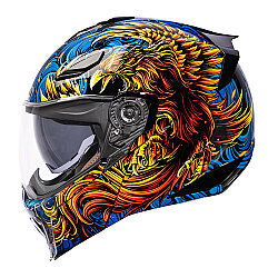 Icon Treshold Burn Birdie Burn Çene Açılır Motosiklet Kaskı Mavi / Siyah - ICON (1)