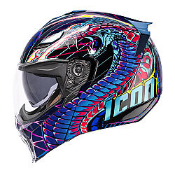 Icon Treshold Lazer Cobra Çene Açılır Motosiklet Kaskı Siyah / Mavi - ICON (1)