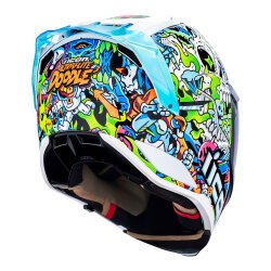 Icon Ultraflite Doodle 3 MIPS Kapalı Motosiklet Kaskı Beyaz / Mavi / Yeşil - 3