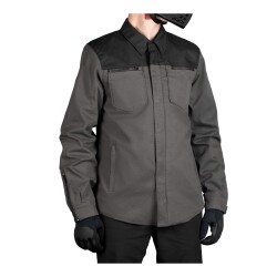 Icon Upstate Canvas CE Korumalı Motosiklet Montu Siyah / Gri - 3