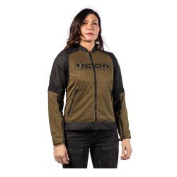 GARAJJ Icon Womens Overlord 3 Mesh Camo Korumalı Kadın Motosiklet Montu Siyah / Yeşil - 3