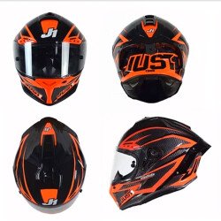 GARAJJ Just1 J-GPR Cyber Red Carbon Kapalı Motosiklet Kaskı Siyah / Kırmızı - JUST1 (1)