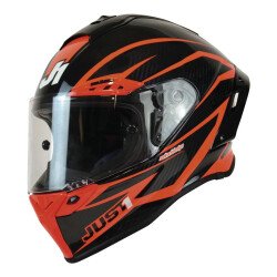 GARAJJ Just1 J-GPR Cyber Red Carbon Kapalı Motosiklet Kaskı Siyah / Kırmızı - JUST1