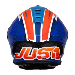 Just1 J-GPR Melandri Replica Kapalı Motosiklet Kaskı Mavi/Oranj - 6
