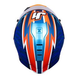 Just1 J-GPR Melandri Replica Kapalı Motosiklet Kaskı Mavi/Oranj - 7
