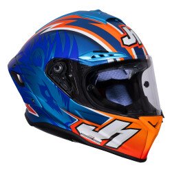 Just1 J-GPR Melandri Replica Kapalı Motosiklet Kaskı Mavi/Oranj - 2
