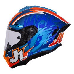 Just1 J-GPR Melandri Replica Kapalı Motosiklet Kaskı Mavi/Oranj - 3