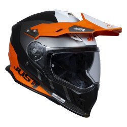 Just1 J34 Pro Outer Space Kapalı Motosiklet Kaskı Siyah / Antrasit / Oranj - JUST1 (1)