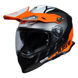 Just1 J34 Pro Outerspace Kapalı Motosiklet Kaskı Siyah / Antrasit / Oranj - JUST1