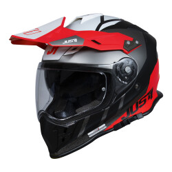 Just1 J34 Pro Outerspace Kapalı Motosiklet Kaskı Siyah / Kırmızı / Beyaz - JUST1