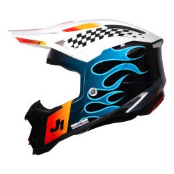 Just1 J40 Sixties Off-Road Kaskı Siyah / Beyaz - 3