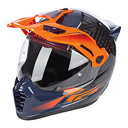 Klim Krios Pro Carbon Echo Adv Rally Motosiklet Kaskı Siyah / Oranj - Klim