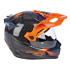 Klim Krios Pro Carbon Echo Adv Rally Motosiklet Kaskı Siyah / Oranj - 4