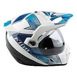 Klim Krios Pro Carbon Spectrum Adv Rally Motosiklet Kaskı Beyaz / Mavi - 4