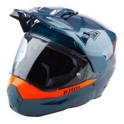 Klim X1 Alpha Carbon Concept Korumalı ADV Motosiklet Kaskı Mavi/Oranj - Klim