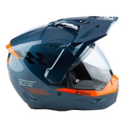 Klim X1 Alpha Carbon Concept Korumalı ADV Motosiklet Kaskı Mavi/Oranj - 4