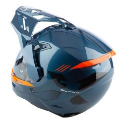 Klim X1 Alpha Carbon Concept Korumalı ADV Motosiklet Kaskı Mavi/Oranj - 8