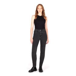 Knox Colton Skinny-Fit Korumalı Denim Kadın Motosiklet Pantolonu (Kısa Bacak) Koyu Gri - Knox (1)