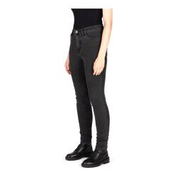 Knox Colton Skinny-Fit Korumalı Denim Kadın Motosiklet Pantolonu (Kısa Bacak) Koyu Gri - 5