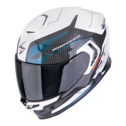 Scorpion Apex EXO-GT SP Carbon Matrix Air Flex Kapalı Motosiklet Kaskı Beyaz / Siyah / Mavi - Scorpion