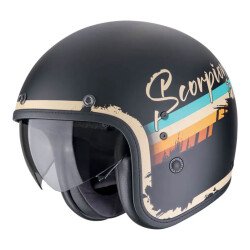 Scorpion Belfast Evo Adonis Açık Motosiklet Kaskı Mat Siyah / Bej 