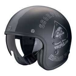 Scorpion Belfast Evo Spade Açık Motosiklet Kaskı Mat Siyah / Gümüş - Scorpion