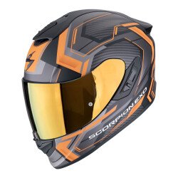 Scorpion EXO 1400 Evo II Air Linart Kapalı Motosiklet Kaskı Mat Siyah / Oranj - Scorpion