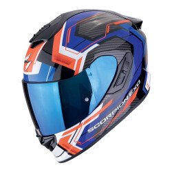 Scorpion EXO 1400 Evo II Air Linart Kapalı Motosiklet Kaskı Siyah / Mavi / Kırmızı - Scorpion