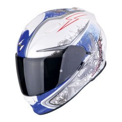 GARAJJ Scorpion EXO 491 Run Kapalı Motosiklet Kaskı Beyaz / Mavi 