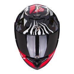 Scorpion Exo 520 Evo Air Rok Bagoros Kapalı Motosiklet Kaskı Siyah / Kırmızı - 2