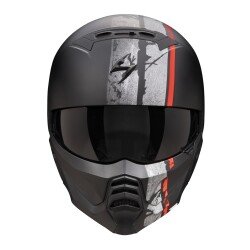 GARAJJ Scorpion EXO COMBAT 2 Lord Modüler Motosiklet Kaskı Mat Siyah / Kırmızı - Scorpion (1)