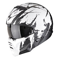 Scorpion EXO COMBAT 2 Maruder Modüler Motosiklet Kaskı Mat Siyah / Beyaz 