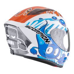 Scorpion EXO-JNR Air THE4ELEMENTS Kapalı Çocuk Motosiklet Kaskı Beyaz / Mavi / Turuncu - 3