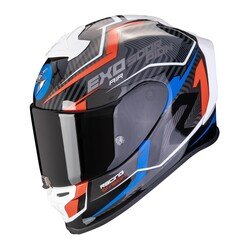 GARAJJ Scorpion EXO R1 Evo Air Coup Spor Motosiklet Kaskı Beyaz / Kırmızı / Mavi - Scorpion