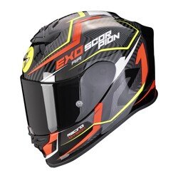 GARAJJ Scorpion EXO R1 Evo Air Coup Spor Motosiklet Kaskı Beyaz / Kırmızı / Sarı - Scorpion