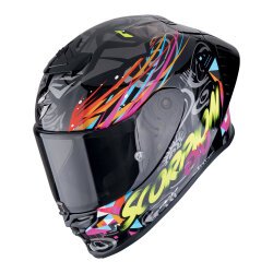 Scorpion EXO R1 Evo II Air Savage Spor Motosiklet Kaskı Siyah / Mavi / Pembe - Scorpion
