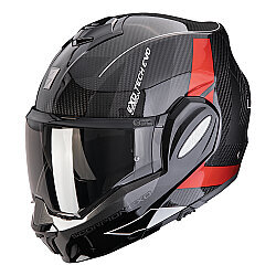 Scorpion Exo-Tech Evo Carbon CAD Çene Açılabilir Motosiklet Kaskı Siyah / Kırmızı 