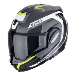 Scorpion Exo-Tech Evo Carbon Cosy Çene Açılabilir Motosiklet Kaskı Siyah / Sarı - Scorpion