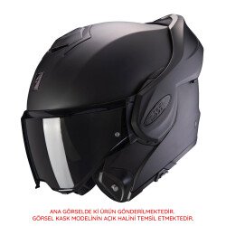 Scorpion Exo-Tech Evo Conquer Çene Açılabilir Motosiklet Kaskı Siyah / Gümüş - Scorpion (1)