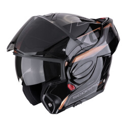 Scorpion Exo-Tech Evo Traveller Çene Açılabilir Motosiklet Kaskı Siyah / Bakır - 4