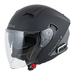 Sena Outstar 2 Mesh Interkomlu Açık Kask Mat Siyah - Sena