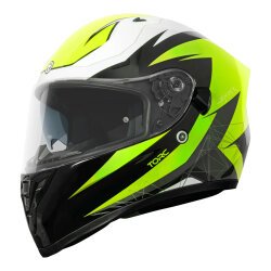 Torc T-15 Shock Kapalı Motosiklet Kaskı Siyah / Sarı / Beyaz - Torc