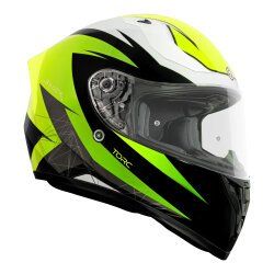 Torc T-15 Shock Kapalı Motosiklet Kaskı Siyah / Sarı / Beyaz - Torc (1)
